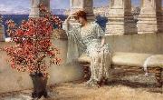 Sir Lawrence Alma-Tadema,OM.RA,RWS Her Eyes are with Her Thoughts and They are Far away oil painting picture wholesale